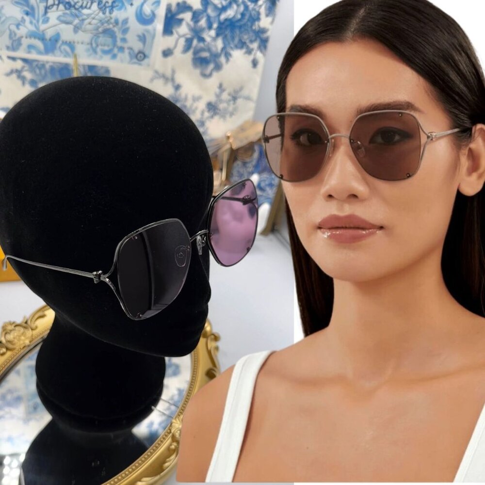 🆕 ALEXANDER MCQUEEN 🧿 NWOT AM0366S 003 Wire Rimmed Butterfly Shaped Glasses